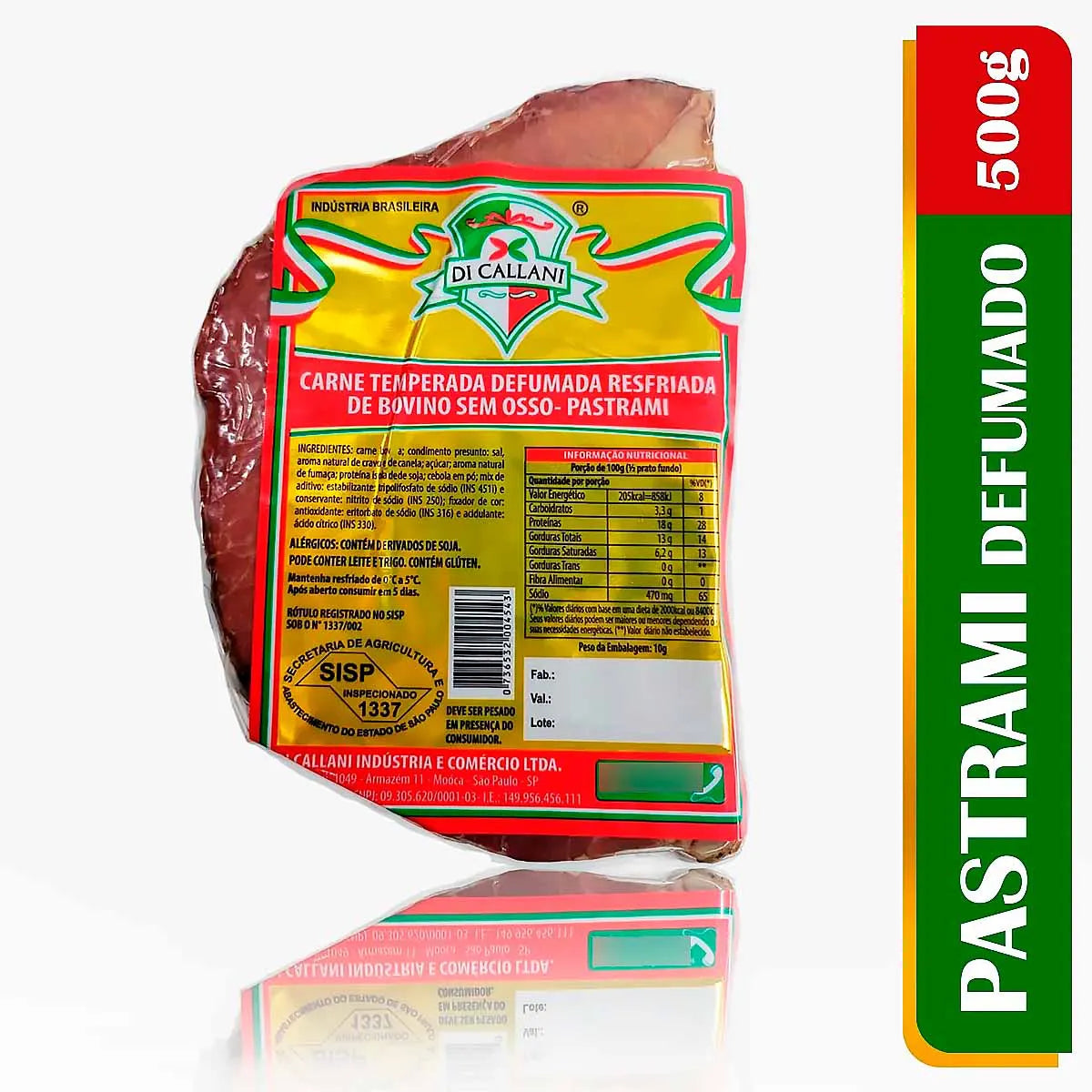 Pastrami Bovino Tradicional 500g - Di Callani Mercearia do Julião (pedaço)